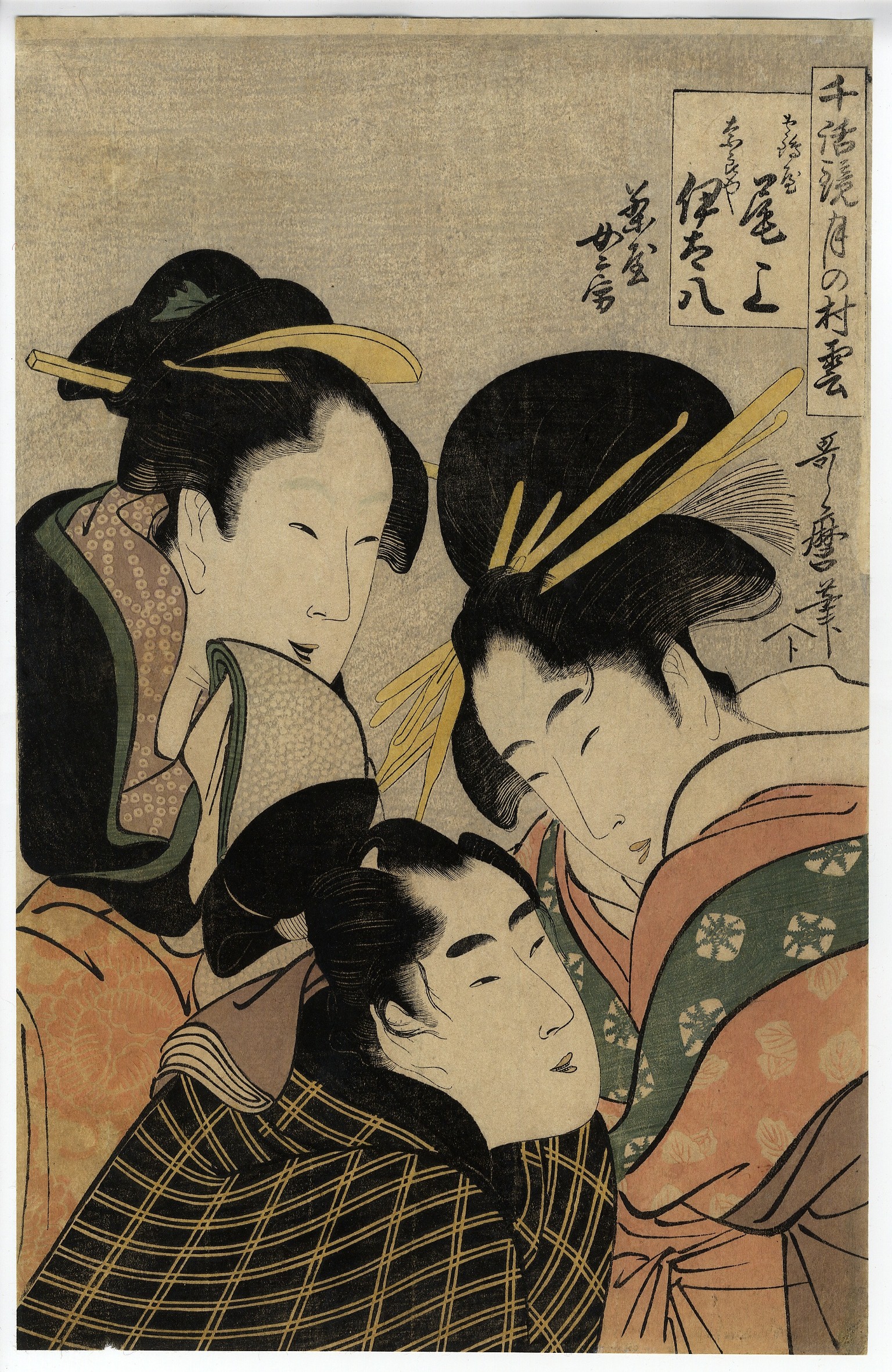 <span class="tw-text-xs tw-font-semibold">喜多川歌麿</span><span class="tw-text-sm tw-font-semibold">「千話鏡月の村雲 尾上伊太八」</span>